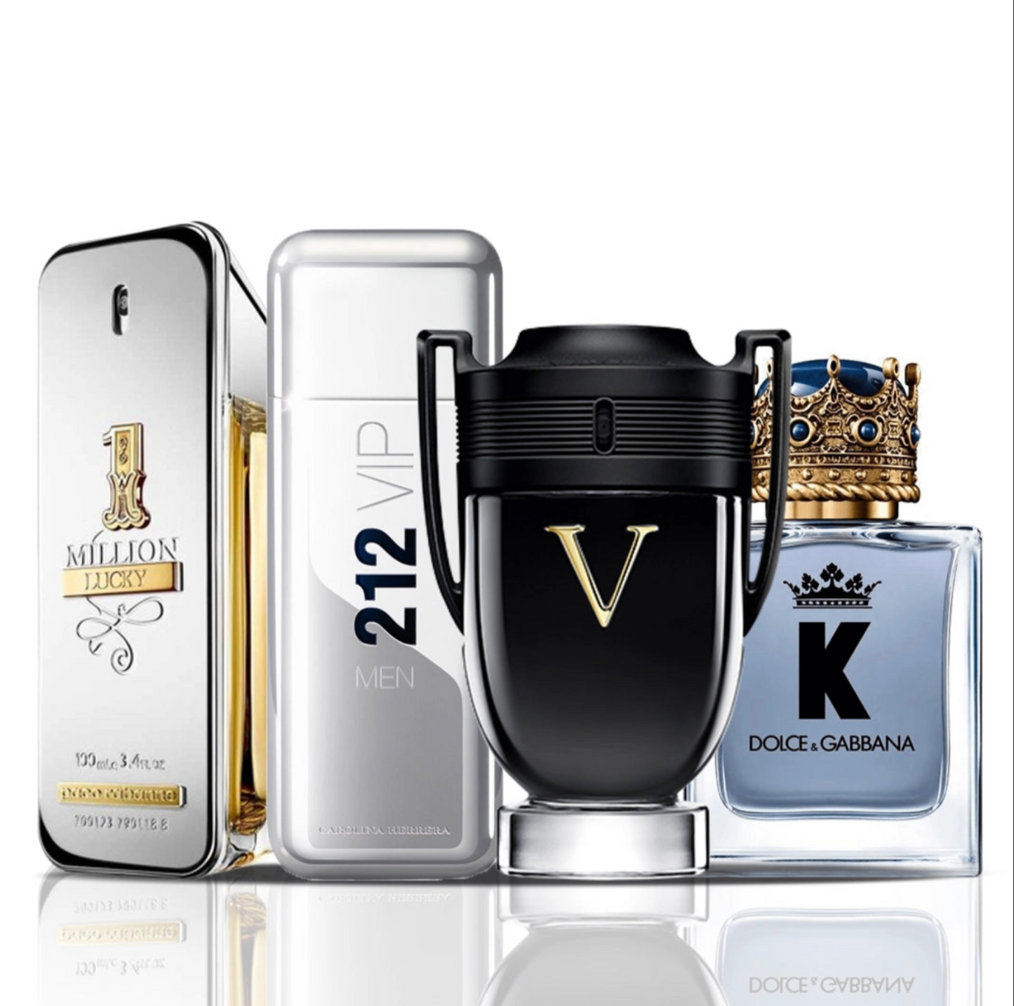 4er-Parfümset 1 Million Lucky + 212 VIP Men + Invictus Victory + Dolce & Gabbana K 100 ml
