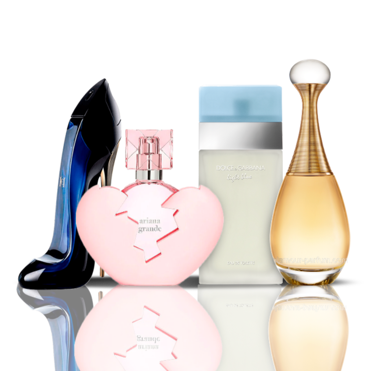 4er-Parfümset | Thank U Next + Light Blue + Good Girl + J'adore 100 ml