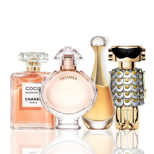 4er-Parfümset | Coco Chanel + J'Adore + Olympea + Paco Rabanne Fame 100 ml