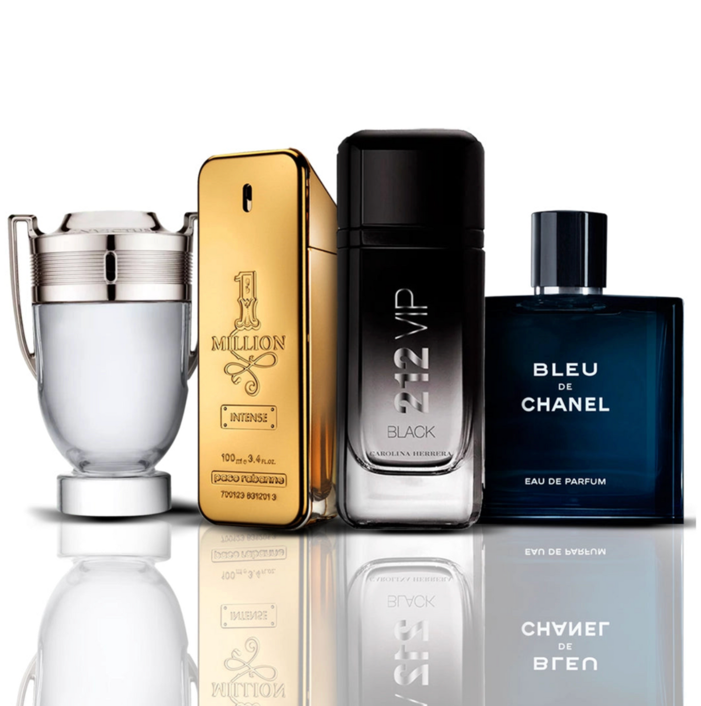 4er-Parfümset | Invictus + One Million + 212 VIP Black + Bleu de Chanel 100 ml