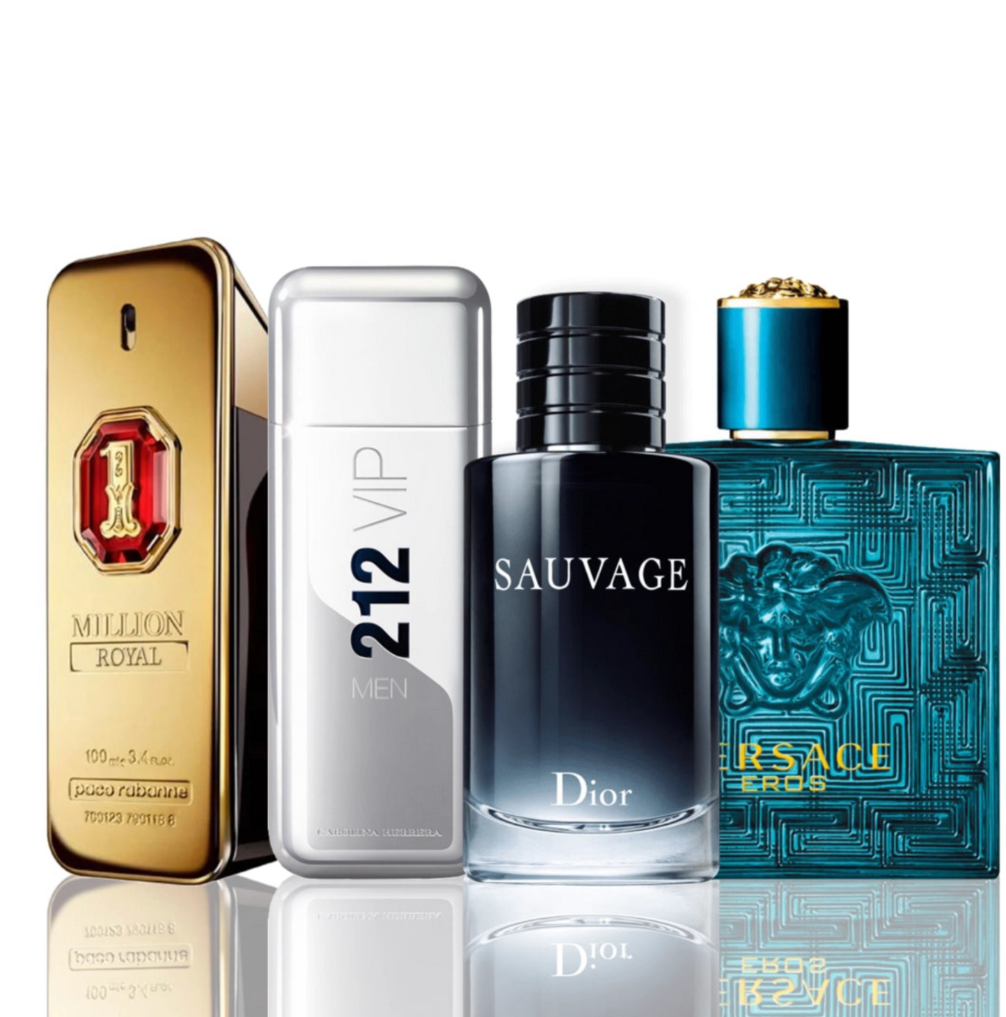 4er-Parfümset | One Million Royal + 212 VIP Men + Sauvage Dior + Versace Eros 100 ml