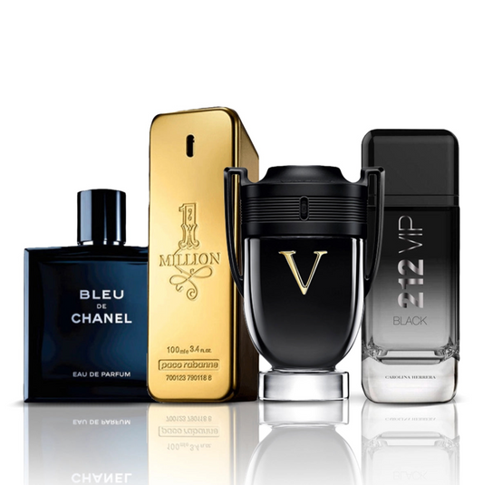 4er-Parfümset | Bleu de Chanel + One Million + Invictus Victory + 212 VIP Black 100 ml